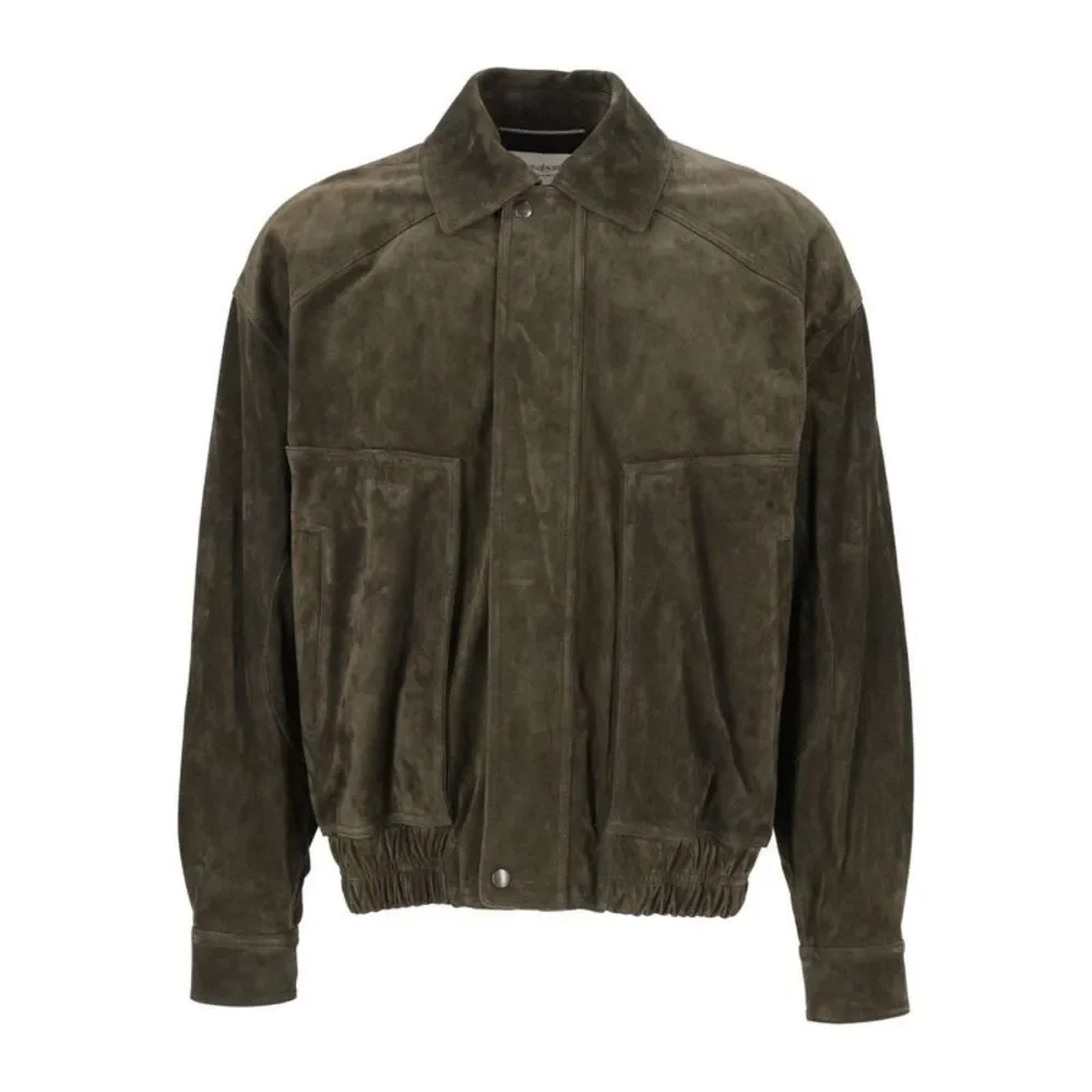 Saint Laurent Men Vintage Split Leather Bomber Jacket